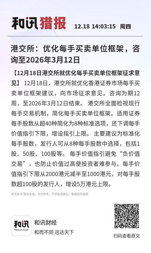 12月18日六公司同日港股招股，港交所优化每手买卖单位框架