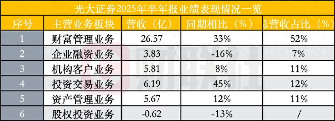 光大证券核心业务板块业绩分析_光大证券苹果版_光大证券2025年半年度报告