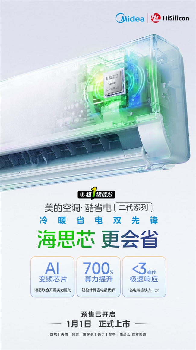美的酷省电二代升级!冷暖双先锋,核芯突破省更多电