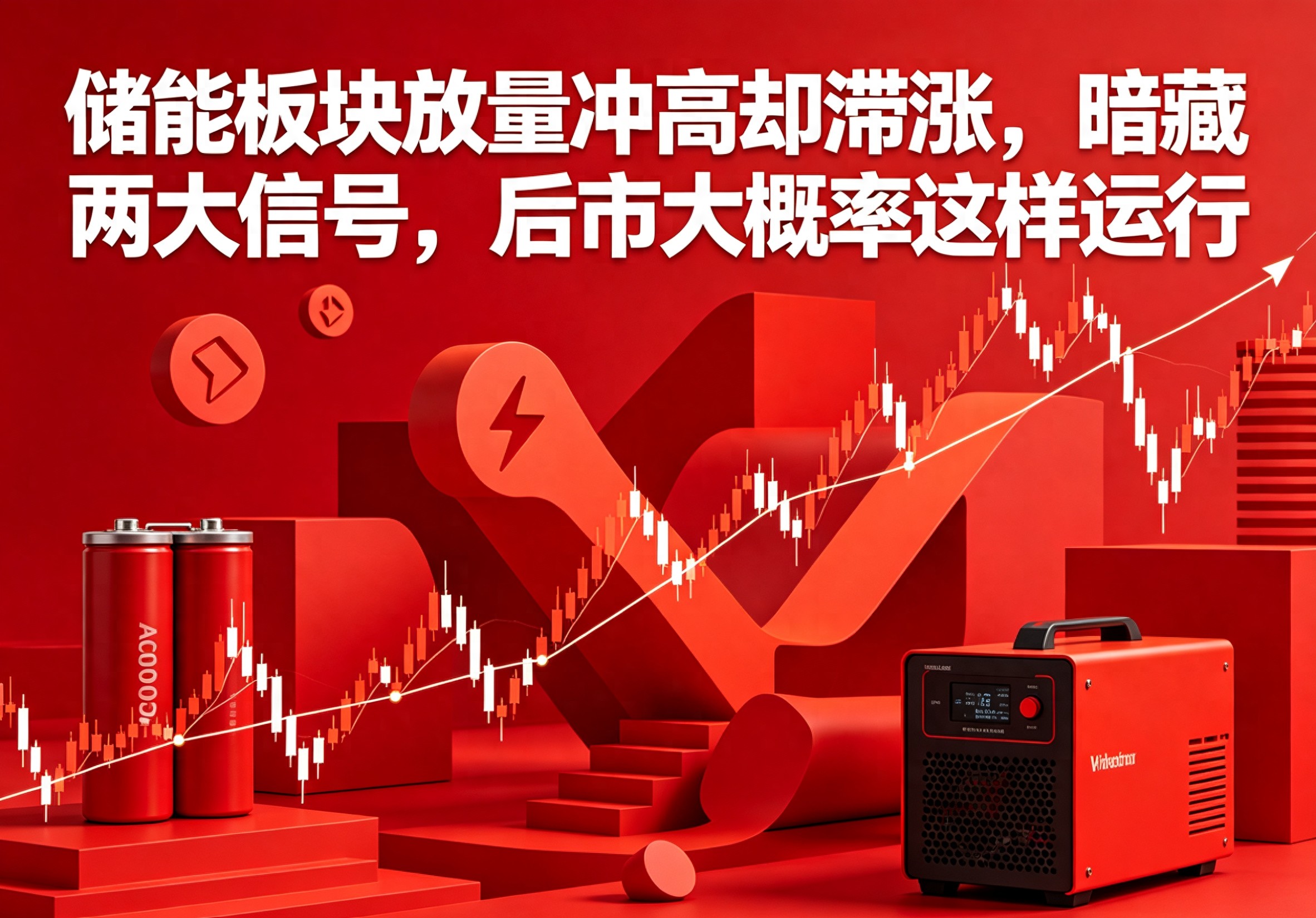 放量滞涨意味着什么？储能板块冲高回落，追高散户被套