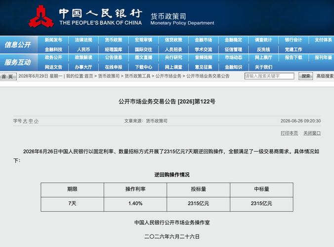 央行中长期流动性操作新信号，6月逆回购操作详情及业内解读